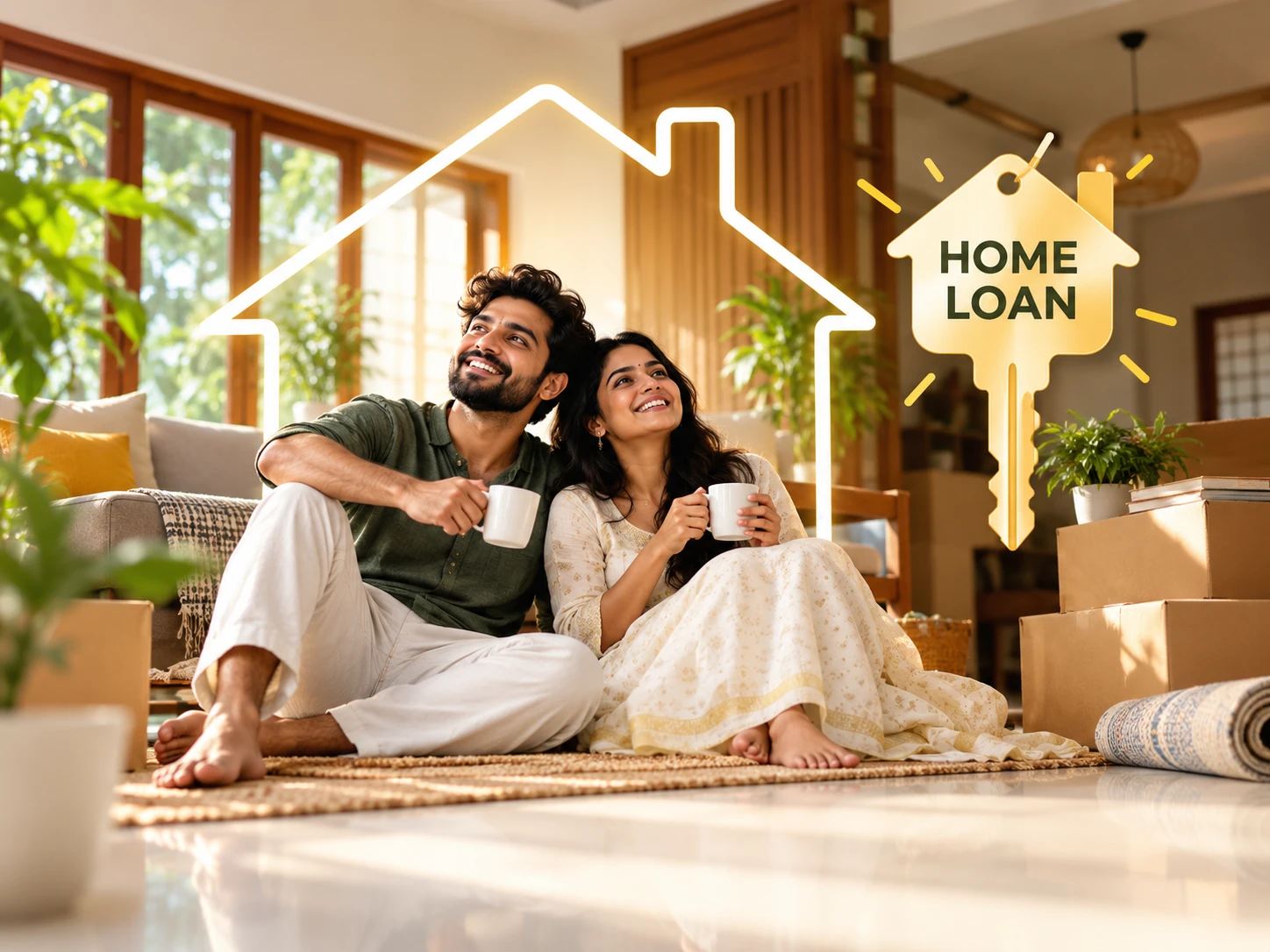 Family discussing home loan options